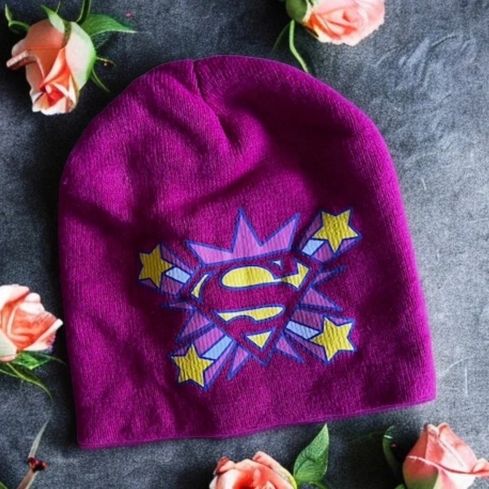 Súper Girl Pink Beanie (Pre-Owned) winter Hat